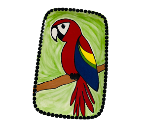 Alameda Scarlet Macaw Plate