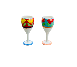Alameda Floral Wine Glass Set